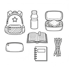 Vector collection of retro kitchen utensils icons and symbols illustration set