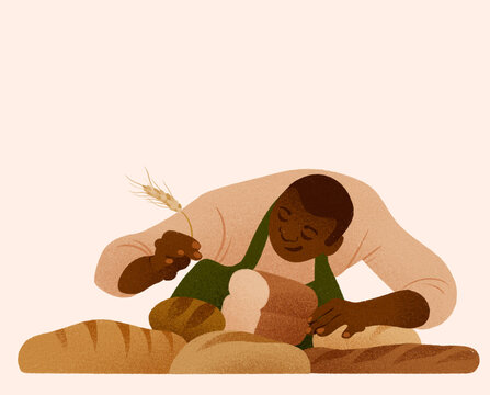 Baker with his bread