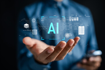 Futuristic AI infrastructure with data layers, cloud storage, and global digital network. artificial intelligence architecture, smart systems, and scalable technology solutions.