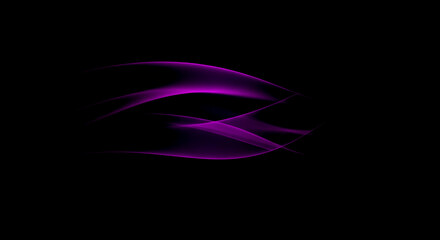 Abstract swirling purple light trails on a dark background