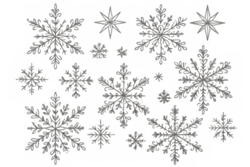 Falling snowflakes pattern with transparent background symbolizing winter cold and christmas season overlay