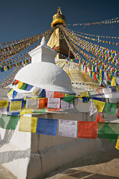 Buddhist stupa known as Boudha at Bodhanath, Kathmandu, Nepal. 