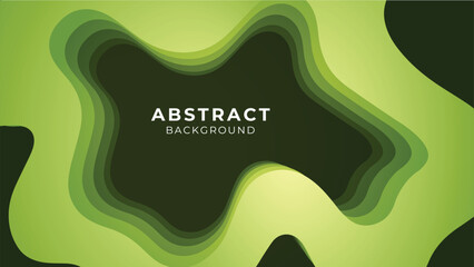 Modern Green Paper Cut Out Abstract Background Vector Illustration with Layered Organic Shape for Natural Ecology, Business Presentation, and Website Banner Design