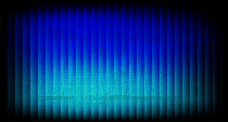 Grunge Blue and Cyan Vertical Light Bars Abstract Background with Rough Glitch Texture