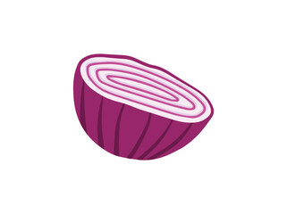 Ruby Red Onion Slice Illustration
