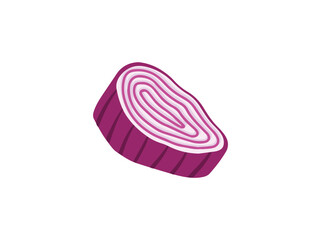 Ruby Red Onion Slice Illustration
