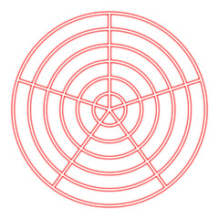 Red Circular Grid System | Abstract Geometric Pattern for Technology Visualizations, Infographics and Design Templates