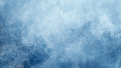 Soft Pastel Blue and White Watercolor Cloud Texture Background with Gentle, Blurry Wash and a Bright Central Glow. Serene, Dreamy, and Wintery Sky or Fog Aesthetic Backdrops