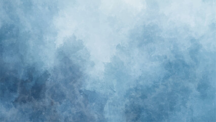 Obraz premium Soft Pastel Blue and White Watercolor Cloud Texture Background with Gentle, Blurry Wash and a Bright Central Glow. Serene, Dreamy, and Wintery Sky or Fog Aesthetic Backdrops