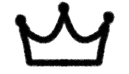 bold black grunge crown png with thick uneven hand drawn lines, rough textured king crown silhouette with sketch style, black regal crown symbol with distressed edges