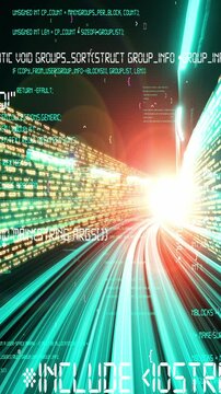 Software development, application programming code and tacit computer coding . Concept of smart digital transformation and technology disruption that changes global trends in new information era .