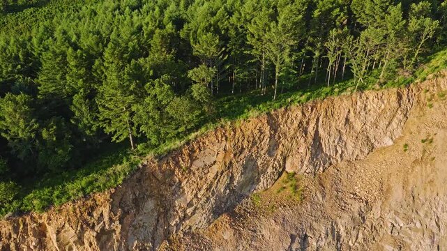 A quarry undergoing mechanized mining