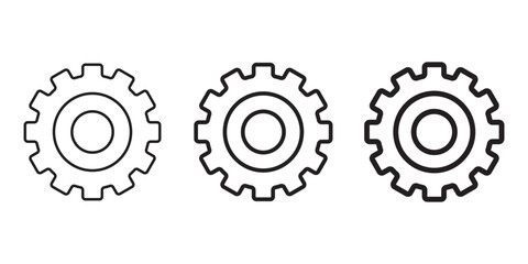 Gears icons vector pack. Settings gear icon Thin line illustration set vector.