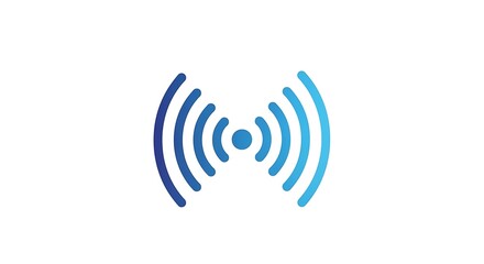 Dynamic blue wireless signal icon representing modern connectivity and digital communication, symbolizing network strength and seamless data transfer for various technological applications