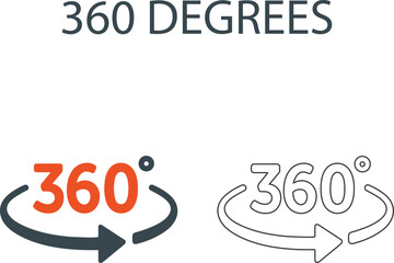 360 degrees Line art icons