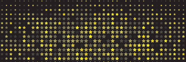 Yellow seamless pentagram star pattern background - vector design
