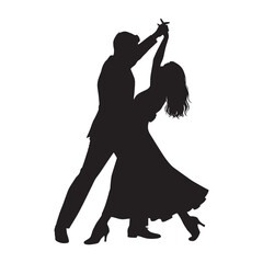 Couple Romantic Ballroom  Dancing Silhouette