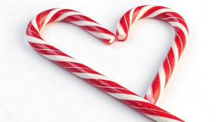 Fototapeta premium Red and White Striped Candy Canes Forming a Heart Shape