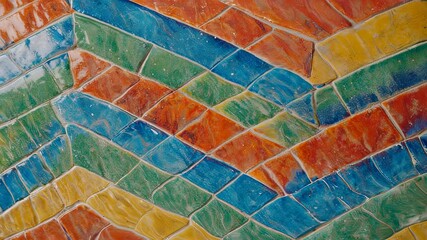 Colorful diagonal diamond pattern with a glossy texture - Powered by Adobe