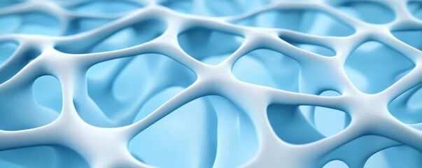 Fitness exercise regimen concept. Abstract blue texture with organic, web-like structures creating a fluid appearance.
