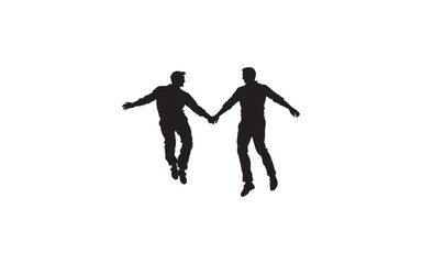 silhouette of a couple dancing