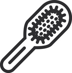 Iconic illustration of a hair brush for grooming and beauty, perfect for design assets
