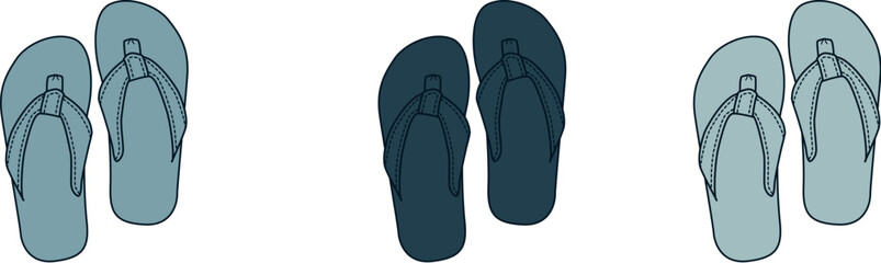 Flip Flops Footwear Arrangement Summer Style and Beach Vacation Essentials