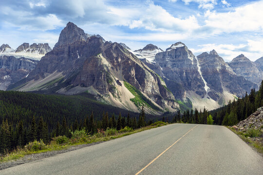 Road Leading to Moraine Lake in Banff National Park Canada