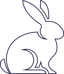 Elegant bunny outline logo vector, perfect for Easter designs, natural product labels, and branding.