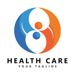 Healthy people or happy family logo world health icon vector