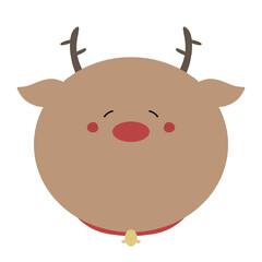 ニコニコしているトナカイのイラスト