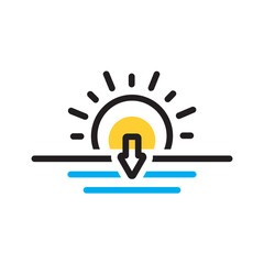 Vector multi color icon for Sunset