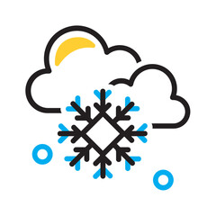 Vector multi color icon for Cloud with snow