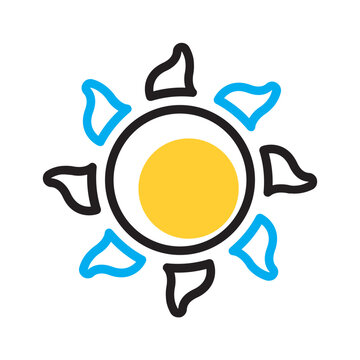 Vector multi color icon for Sun