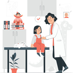 Doctor Examining Child With Stethoscope In Clinic examination