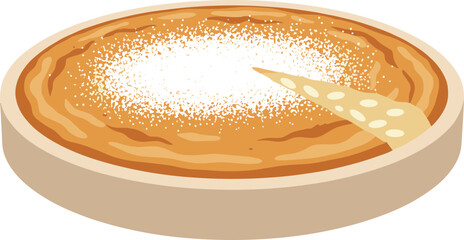 Simple Style Detailed Pie with Powdered Sugar Dessert and Portion Category