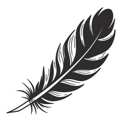 Obraz premium Elegant feather illustration for creative design projects, representing freedom, lightness, and inspiration, perfect for logos, stationery, and artistic compositions