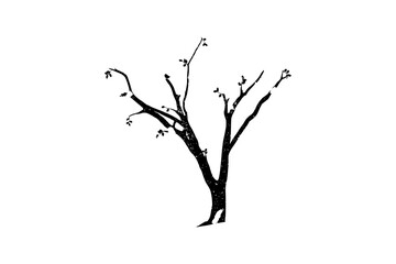 Fototapeta premium silhouette of a tree, snow tree vector