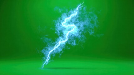 Lightning strike on green: A striking illustration of a powerful lightning bolt electrifies the scene against a vibrant green backdrop, showcasing the raw energy of nature.