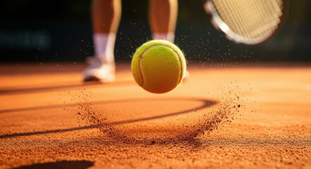 Tennis ball in mid air during a match