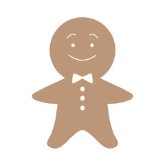 微笑んでいるジンジャーブレッドのイラスト