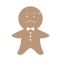怒っているジンジャーブレッドのイラスト