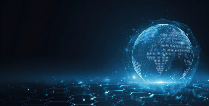 Abstract glowing digital earth globe