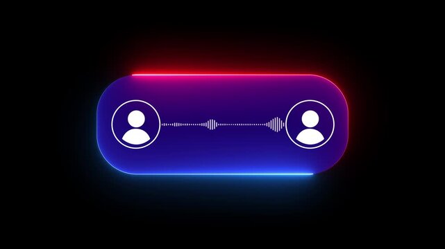 Animated Voice Caller Wave Icon Animation for Mobile App UI, Customer Support Hotline, Female Assistant Notification Alert, Modern Communication Design, Call Center Service Interface