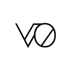 VO monogram logo design letter text name symbol monochrome logotype alphabet character simple logo