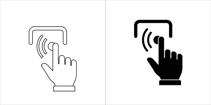Finger pushing doorbell icon for home security