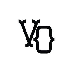 VO monogram logo design letter text name symbol monochrome logotype alphabet character simple logo