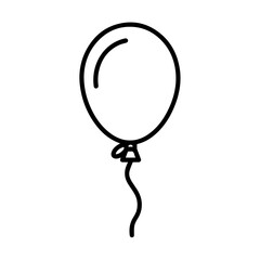 A simple line drawing of a floating balloon with a ribbon