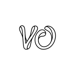 VO monogram logo design letter text name symbol monochrome logotype alphabet character simple logo