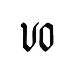 VO monogram logo design letter text name symbol monochrome logotype alphabet character simple logo